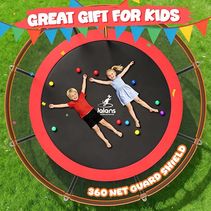 Trampoline 8FT 10FT 12FT 14FT 15FT 16FT, Recreational Trampolines with Enclosure Net and Ladder, Outdoor Anti-Rust Trampolines for Kids and Adults, ASTM Approved