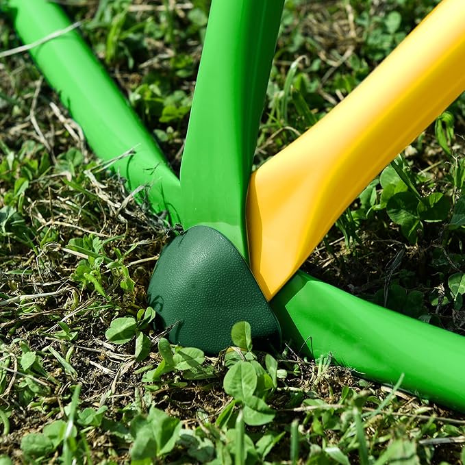 13ft Climbing Dome, Geometric Dome Climber Play Center, Kids Climbing Dome Tower, Rust & UV Resistant Steel Supporting 1000 LBS, Green + Yellow