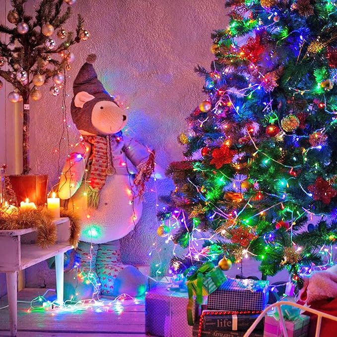 JMEXSUSS 250 LED Christmas Lights Indoor, 91.5ft Connectable Multicolor Christmas Lights Outdoor Waterproof, 8 Modes String Light Plug in for Wedding Party Garden Decorations