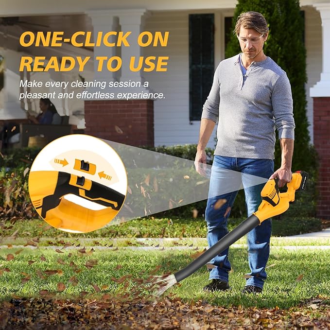 Leaf Blower Cordless, 21V Cordless Blower with 2 x 3.0Ah Battery, 540CFM 140 MPH Battery Powered Leaf Blower, Lightweight Handheld Blower for Lawn Care, Patio, Dust, Blowing Leaves, Snow