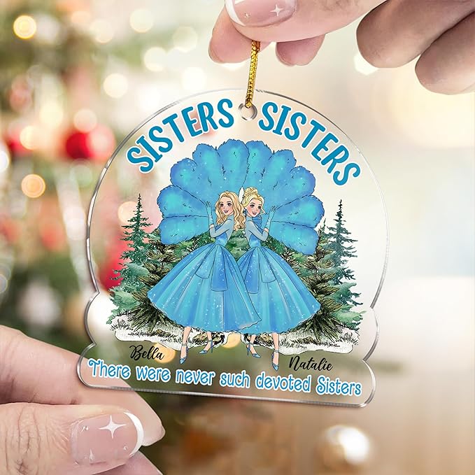 Gossby Personalized Sisters Christmas Ornament - Custom Gift - Christmas Friend Decoration - There were Never Such Devoted Sisters - 2 Sisters