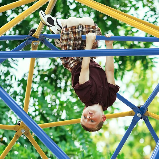 Climbing Dome, 10FT Geometric Dome Climber Jungle Gym Playground Backyard for Kids, 2025 Upgraded Model Indoor Outdoor Toddler Play Equipment, Safety Certified, Easy Assembly