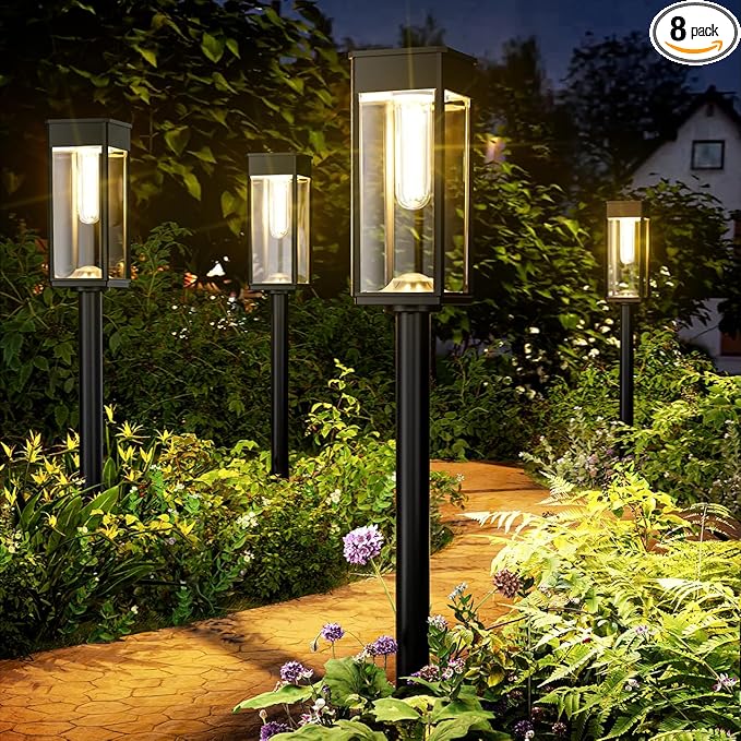 Solar Pathway Lights Outdoor, 12 Pack Bright Solar Lights Outdoor, IP65 Waterproof Landscape Lighting for Yard Patio Walkway Driveway Pathway (Warm White)