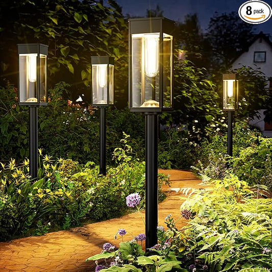 Solar Pathway Lights Outdoor, 12 Pack Bright Solar Lights Outdoor, IP65 Waterproof Landscape Lighting for Yard Patio Walkway Driveway Pathway (Warm White)