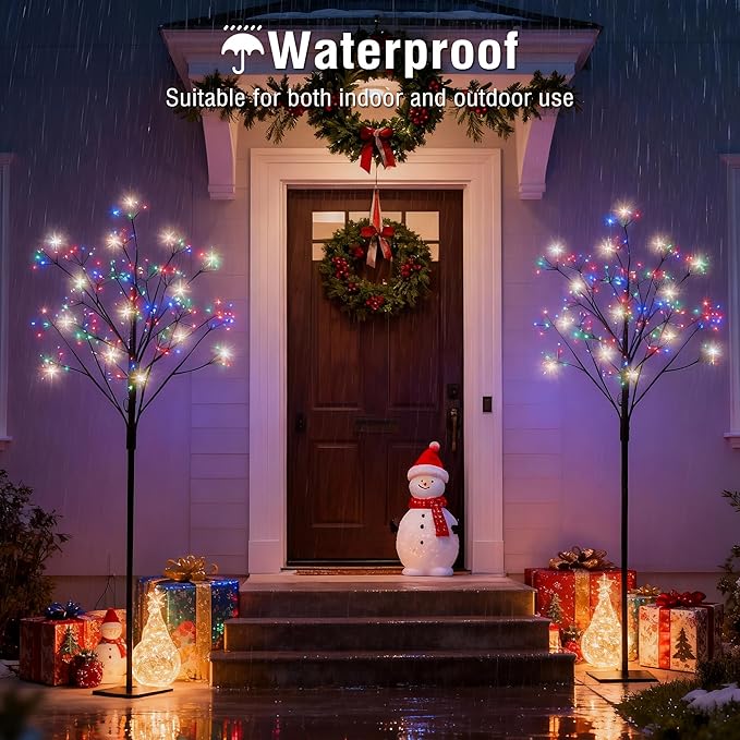 Lomotech Chritsmas Tree Lights - 216 LEDs 5Ft Artificial Christmas Tree with Timer, Includes 14 LEDs Twinkle Lights for Holiday, Wedding, Party, Christmas Decorations (Multicolor)