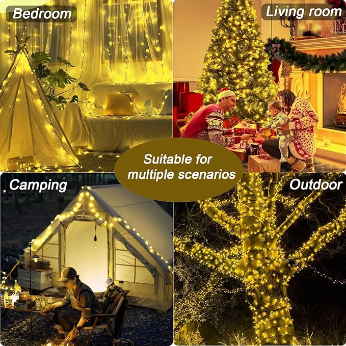 Battery Remote Control Christmas Lights Electric lights for Christmas Tree ,100 LED Clear Mini Lights String Lights,Wedding Indoor Outdoor Wreath Party Garden Thanksgiving Decoration, 36ft Waterproof
