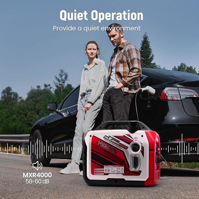 maXpeedingrods 4000 Watt Inverter Generator Portable, Bluetooth? App Remote Data Monitor, RV Ready, Gas Powered Generator with CO Alarm for Outdoor Camping, Home Backup
