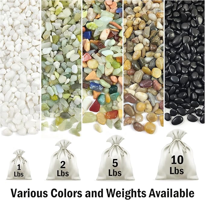 2 lbs Jade Rocks for Plants Indoor, 1/4 inch Small Pebbles for Plants, Decorative Rocks for Succulents Cactus Vases Landscaping Drainage and Outdoor Garden Rocks