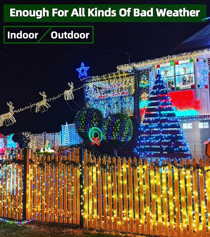750 LED 246FT Christmas Lights Outdoor, Super Long Waterproof Christmas String Lights with 8 Modes, Christmastree Lights with Timer Memory for Fence Garden Xmas Wedding Party Decor Warm White