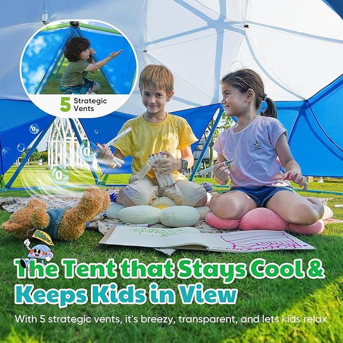 Zupapa New Upgraded Outdoor Geometric Dome Climber with 1000LBS Weight Capability,3D Assembly Video,Suitable for 1-6 Kids Climbing Frame (Turquoise, 10FT)