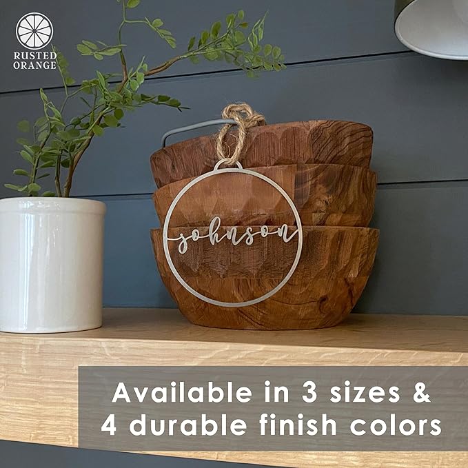 Minimalist Custom Ornaments (5 Pack; 6 inch) - Personalized Modern Metal Cursive Name Christmas Ornaments for Christmas Tree