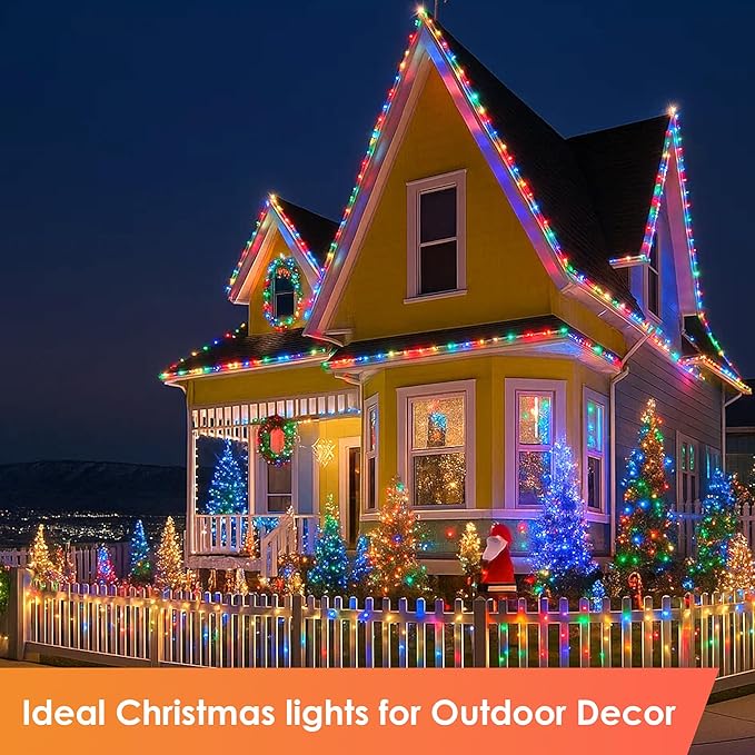 Christmas Lights 1200 LED 394 FT, IP67 Waterproof Christmas Tree Lights with 8 Modes, Outdoor String Lights with Timers & Memory Function, Xmas Light for Holiday Decor (Multicolored)