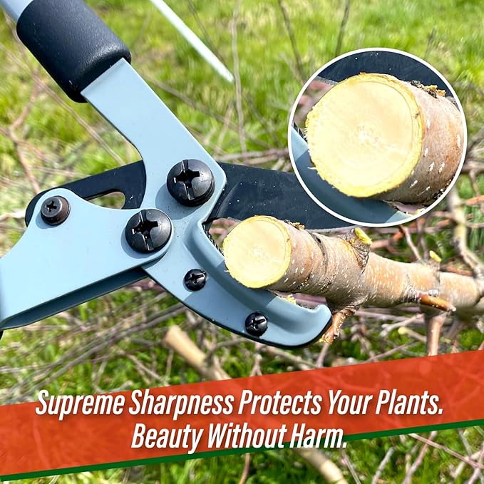SUIZAN Anvil Hand Loppers 18" - Professional Japanese Branch Cutter Lightweight Compact Tree Trimmer Gardening Tools