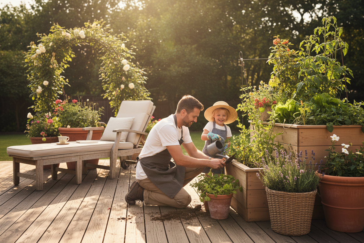 아빠와 아이의 정원 시간