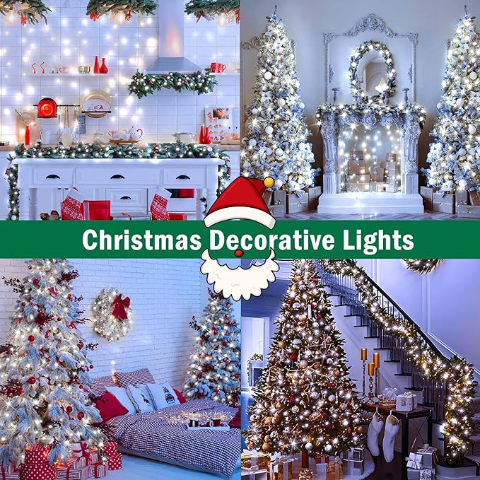 SAUIRS 600FT 1500 LED Christmas Lights Outdoor String Lights with 8 Modes Timer Waterproof Fairy Light Plug in for Outside Indoor Party Xmas Palm Tree Yard Wedding Decorations(Cool White)