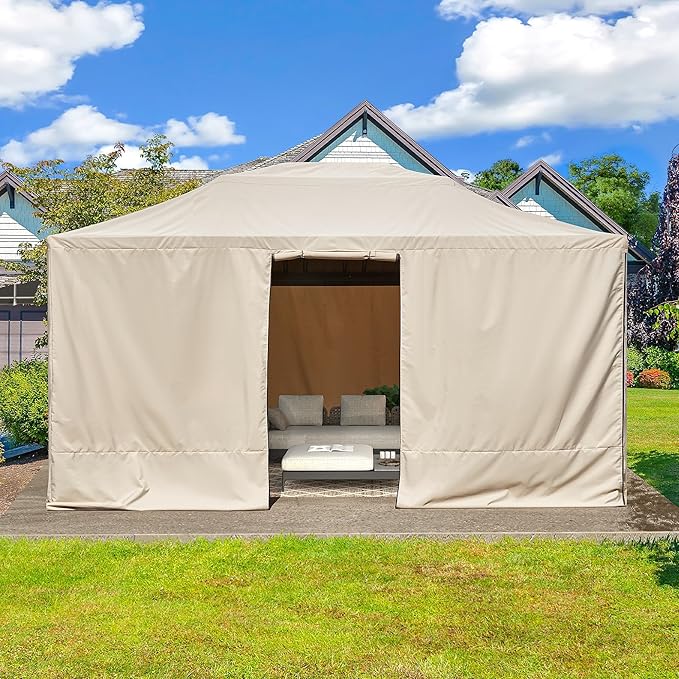 MELLCOM Winter Gazebo Cover for 12×14 Hardtop Gazebo, with Mesh Screens and Doors and Windows, Accessories for All Seasons