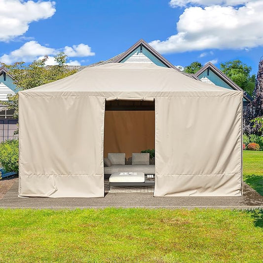 MELLCOM Winter Gazebo Cover for 12×14 Hardtop Gazebo, with Mesh Screens and Doors and Windows, Accessories for All Seasons