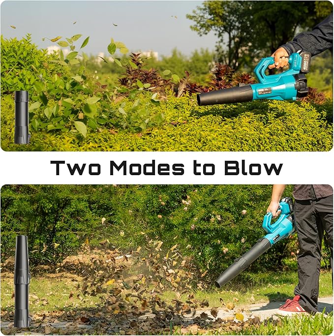 SEESII Cordless Hedge Trimmer and Leaf Blower Combo, 2 Pcs 4.0Ah Batteries, Electric Handheld Bush Trimmer with 20 Dual-Action Blade, Lightweight Brushless Blower with 2 Speed Modes for Yard Garden