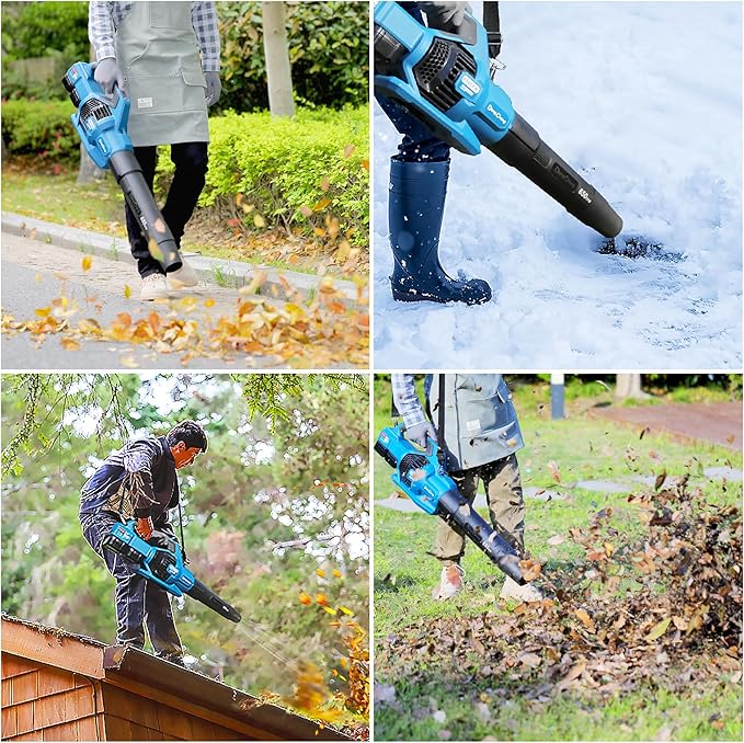 (Battery & Charger Not Included) Dong Cheng 650 CFM Brushless Cordless Leaf Blower, 40V Battery Powered Blower, High-Efficiency Blower for Sidewalks, Driveways, Town Care, Blowing Leaves and Snow