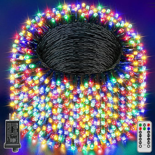 Christmas Lights 263FT 800 LED, Christmas Tree Light with 8 Lighting Modes, Outdoor Waterproof String Lights with Remote and Timer, Xmas Light for Holiday Decor (Multicolor)