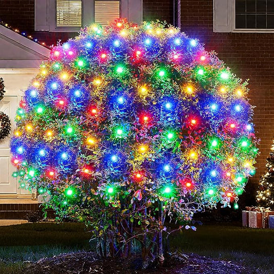 BlcTec Upgraded Outdoor Christmas Lights 280LED 10ft x 6.7ft Christmas Net Lights with UL Certified, 8 Modes, Timer, Connectable, Waterproof & Thick Wire for Bushes, Shrubs Decorations, Muticolor