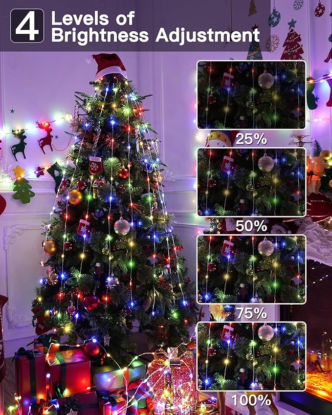 Christmas Lights Outdoor 800LED 262FT, Multicolor Fairy Lights IP67 Waterproof, Plug in String Light with Remote 8 Modes Timer, Xmas Light for Outside Indoor House Tree Decorations