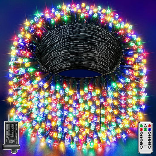 Christmas Lights 131FT 400 LED, Christmas Tree Light with 8 Lighting Modes, Outdoor Waterproof String Lights with Remote and Timer, Fairy Light for Holiday Decor (Multicolor)