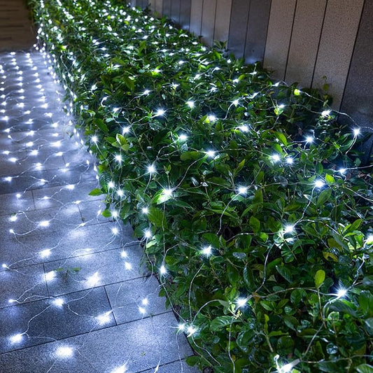 JOYIN 360 LED Christmas Net Lights, 6.5X 16.4FT Christmas Mesh Lights with 8 Modes, Connectable, Waterproof for Bushes Trees Yard Indoor Outdoor Xmas Decorations (Cool White)