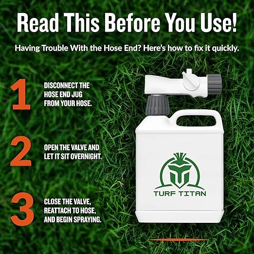 Turf Titan Thatch Buster Lawn Aerator & Grass Dethatcher (32 oz) ? All-Natural Hose End Liquid Soil Loosener & Conditioner for Green Grass ? Healthy Soil in 45 Days ? Covers Up to 8,000 Sq Ft