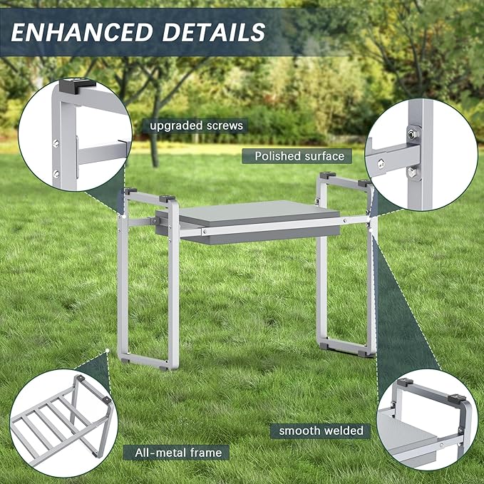 FLINTER Garden Kneeler and Seat, 10.2 Wider Heavy Duty Thick Gardening Bench for Kneeling and Seat - Multifunctional Kneeler Bench, Gardening Gifts for Women, Seniors Grandparents, Gray