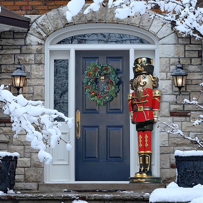 Step2 Nutcracker Prince Holiday DIY Décor, 6-Foot Tall (1.8m) Plastic Statue with Festive Centerpiece Appeal, Indoor/Outdoor, White