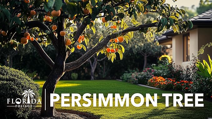 Persimmon Fruit Trees | 10 Live Trees | Diospyros Kaki | Edible Fruit Tree for Home Gardens | Cold Hardy Plants with Sweet, Delicious Fruits