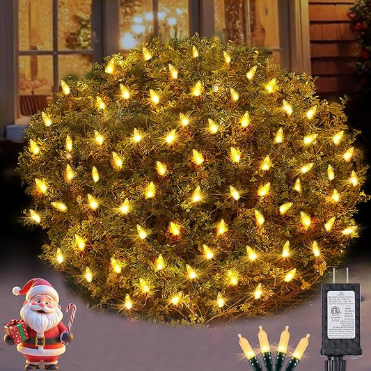 Christmas Net Lights Outdoor for Bushes, 6x5ft 120LED Net Light Outdoor Mesh Lights, Connectable Waterproof Net Light for Bushes,Garden,Yard,Trunk,Xmas Tree,Christmas Décor