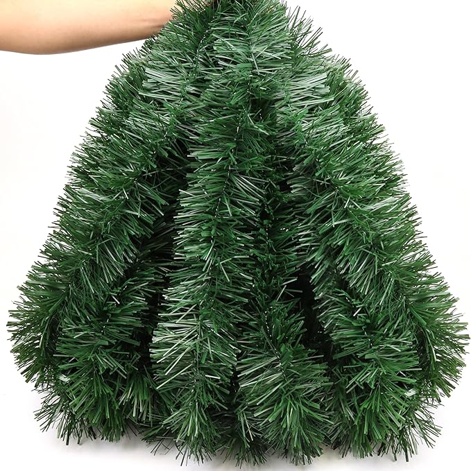50 FT Artificial Pine Greenery Garland - Xmas Decorations for Christmas Tree, Stairs, Mantle, Fireplace, Outdoor & Indoor Home Holiday Party