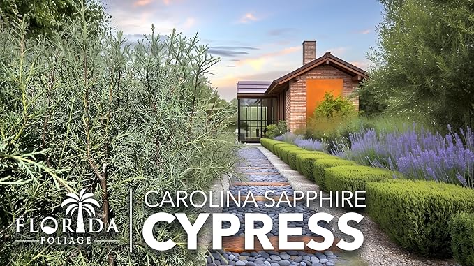 Carolina Sapphire | 1 Large Gallon Size Tree | Cupressus arizonica 'Carolina Sapphire' | Privacy Screen | Fast-Growing Evergreen Plants for Landscaping