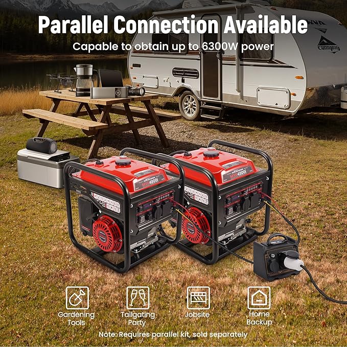 maXpeedingrods 4800 Watt Portable Inverter Generator, Gas Powered Open Frame Generator with ECO Mode, Lightweight for Outdoor Camping, Home Backup, Garden