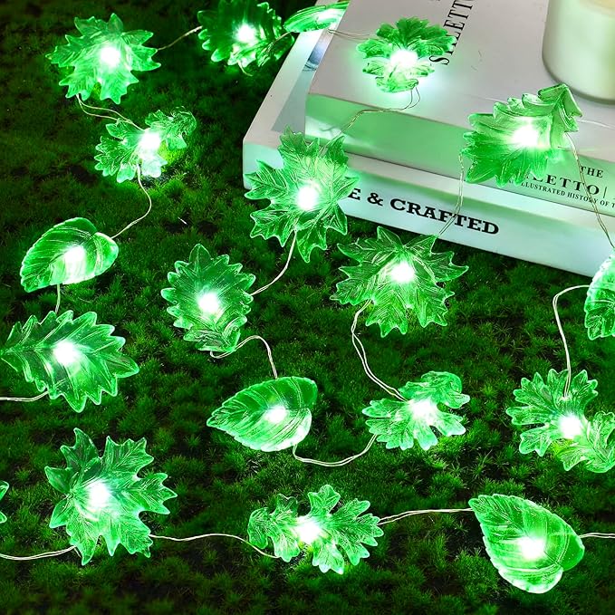 Twinkling Leaf Oasis Vine Lights 14ft Solar String Lights with 40 LED Artificial Ivy Vines Greenery Garland, Fake Hanging Plants for Bedroom Outdoor Decor, Solar Lights for Garden