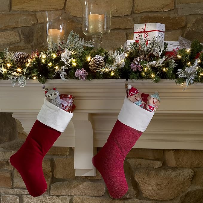 Haute Decor The Original MantleClip Stocking Holder- 4 Pack (Silver) - Hang Christmas Stockings Safely and Securely from Mantels Up to 3 Inches Thick