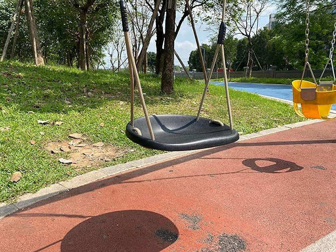SELEWARE Heavy Duty Swing Seat for Adults Kids Tree Swing with Weather Proof Ropes Swing Set Accessories for Backyard Patio Garden Playground, Height Adjustable Black of 2