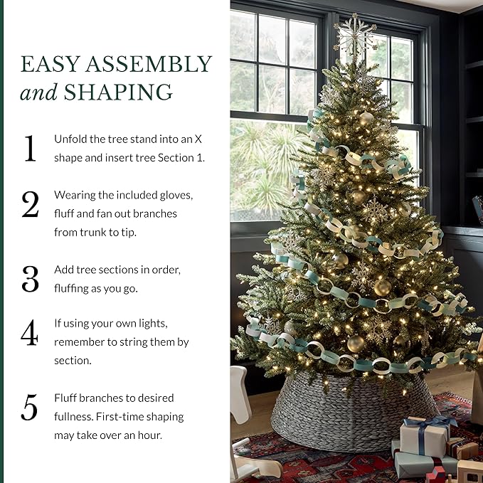 Balsam Hill 5.5 ft Unlit Classic Blue Spruce - Artificial Christmas Tree with Premium Stand for Indoor Holiday Decorating