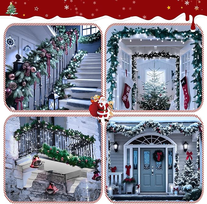 394FT 1200 LED Christmas Lights Outdoor, White Christmas Tree Lights Plug in, 8 Modes Twinkle String Light for Bedroom Wedding Party Ceiling Xmas Home Decoration