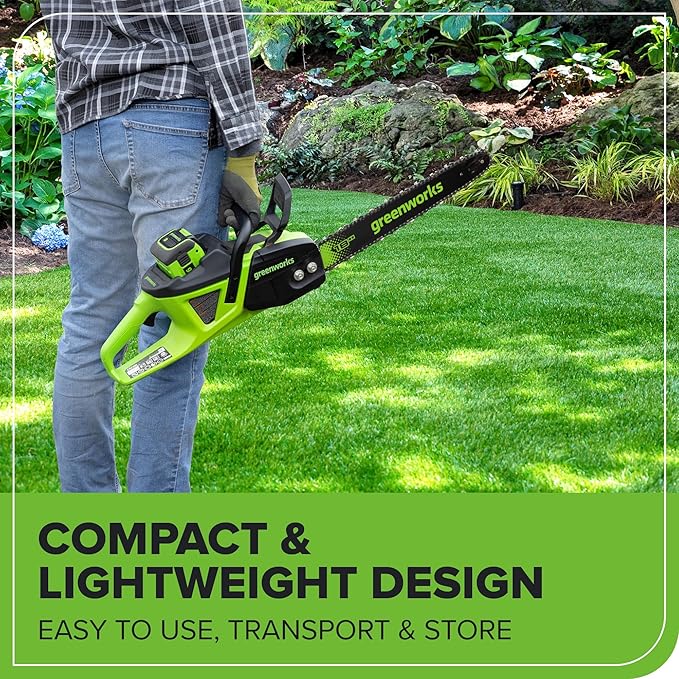 Greenworks 40V HP 18" BL Chainsaw Kit with 5.0Ah HP Battery and 5A Rapid Charger