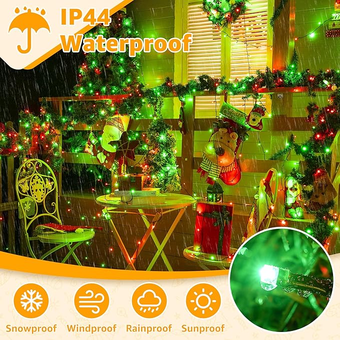 Ollny RGB Christmas Lights 400 LEDs 131 FT, 130 Modes Color Changing Christmas String Lights with Remote, Timer & Waterproof, Outdoor Xmas Lights for Thanksgiving Day House Holiday Decorations