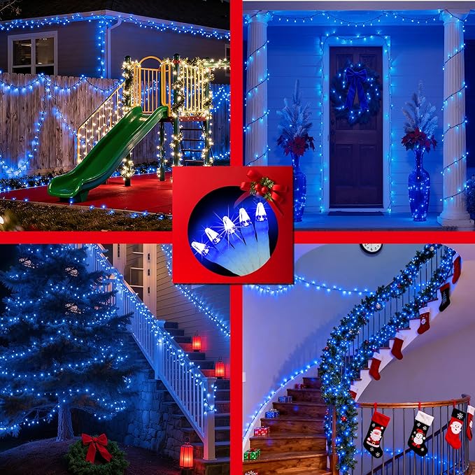 1500LED Christmas Lights Outdoor Use, 470ft 12 Modes Blue LED String Lights with Timer Dimmable, Waterproof Christmas Tree Lights for Xmas Patio Yard Fence Balcony Garden Party Decor Blue