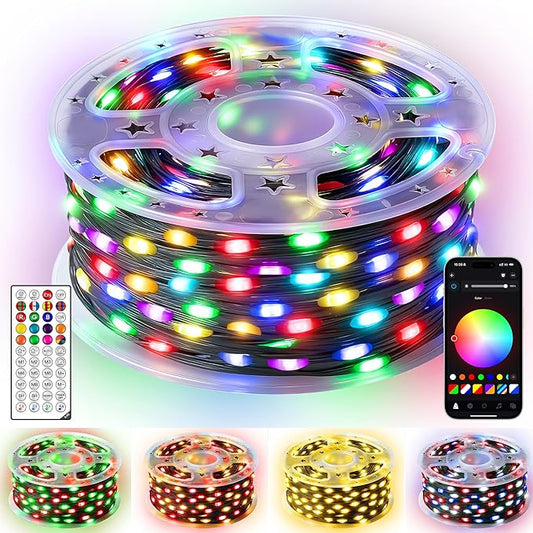 Ollny Smart Christmas Lights 131FT 400LEDs, Color Changing Christmas Tree Lights App & Remote Controlled, RGB String Light with DIY Music Timer for Outdoor Indoor Holiday Xmas Decorations