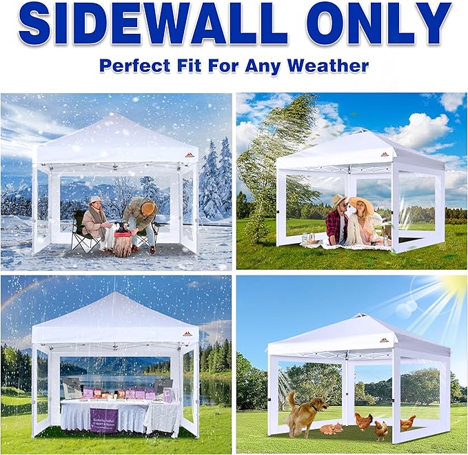 SCOCANOPY Clear Window Sidewall for 10x10 Canopy Frame, 3 Pack Sunwalls Only,(Beige)