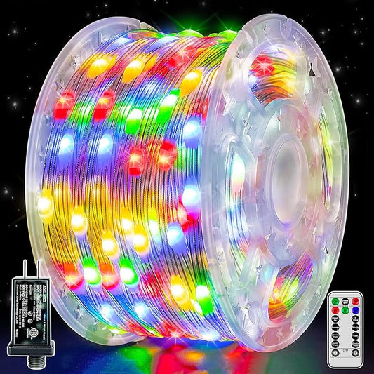 Christmas Lights Outdoor 1000LED 328FT, Multicolor Fairy Lights IP67 Waterproof, Plug in String Light with Remote 8 Modes Timer, Xmas Light for Outside Indoor House Tree Decorations