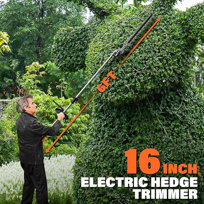 MAXLANDER 40V Weed Wacker Cordless, String Trimmer/Edger, Pole Saw, Hedge Trimmer and Brush Cutter, 4-in-1 Multi-Tool Kit with 2X20V 4.0Ah Battery and Charger