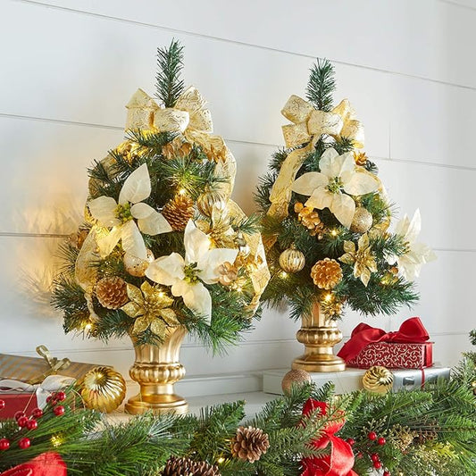 BrylaneHome 24" H Tabletop Christmas Tree - Gold