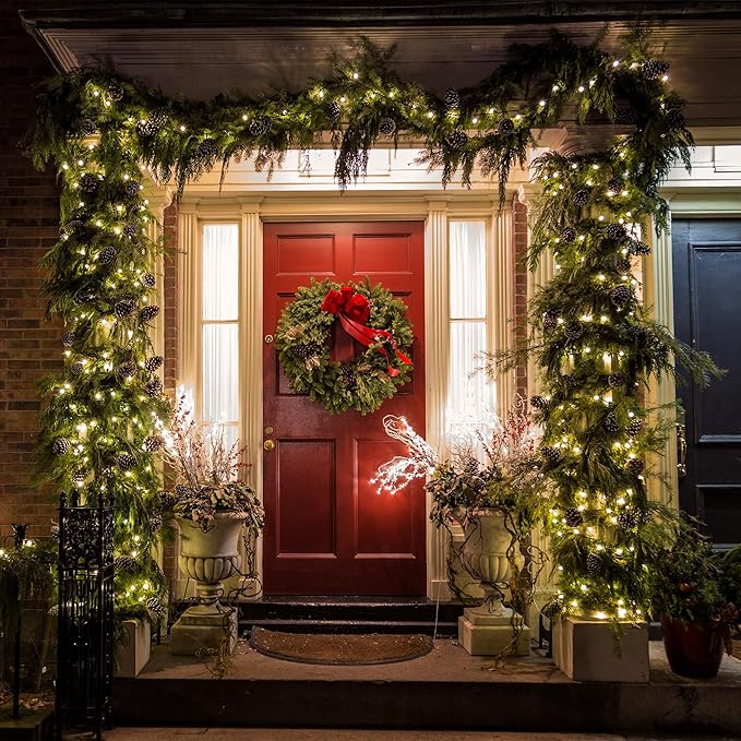 99FT 300 LED Christmas String Lights End-to-End Plug 8 Modes Indoor Lights with Timer, Outdoor Indoor Fairy Lights Christmas Tree Patio Garden Holiday Warm White